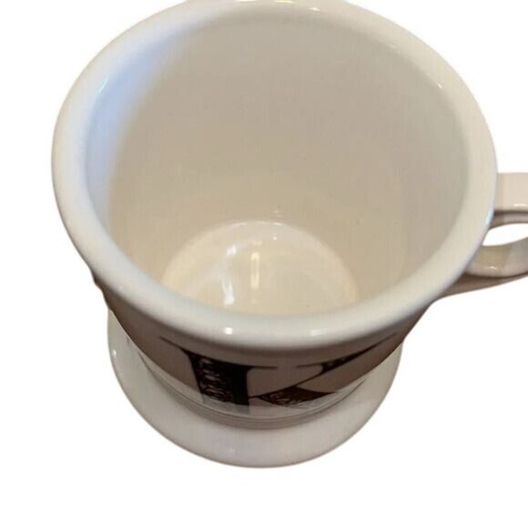 Anthropologie White Monogram "K" Ceramic Mug With Decorative Lettering - Picture 2 of 5